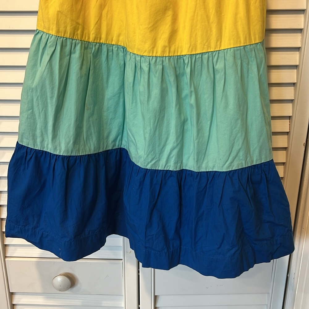 Hanna Andersson Rainbow Tiered Sundress in Pink, Red, Yellow, Aqua, Blue - Picture 3 of 7